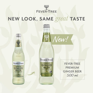 Fever-Tree Ginger malt-inspired Mixer - Premium Quality, 500 ML Bottles, Pack of 8, Clear, No Artificial Sweeteners or Colors