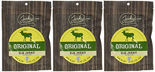 Jerky.com Original Elk Jerky 3-Pack - High-Protein, Low-Fat, Gluten-Free - 1.75oz (Pack of 3)