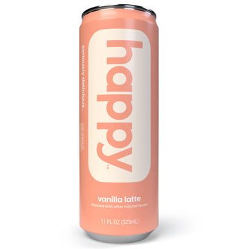 Happy Coffee Canned Mocha, Caramel, Vanilla Latte, 11 Oz. Cans, 4 Count, 100% Arabica Beans, No Artificial Flavors Or Sweeteners