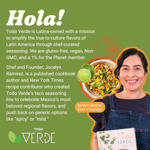 Todo Verde Carnitas Taco Seasoning Packets - Vegan, Gluten Free - 0.6 Oz (Pack of 3)