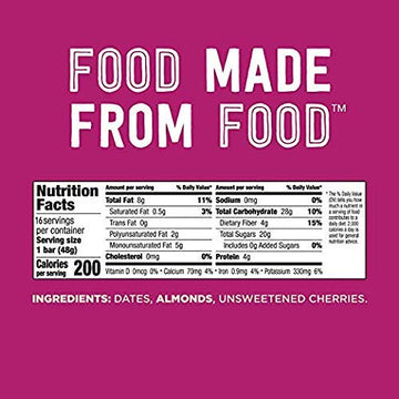 LÄRABAR Cherry Pie Fruit & Nut Bar, Gluten Free Vegan, 1.7 oz, 16 Count