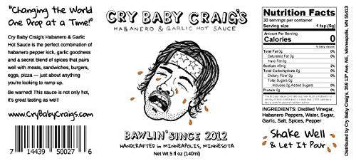 Cry Baby Craig s Habanero and Garlic Hot Sauce - (3 Pack)