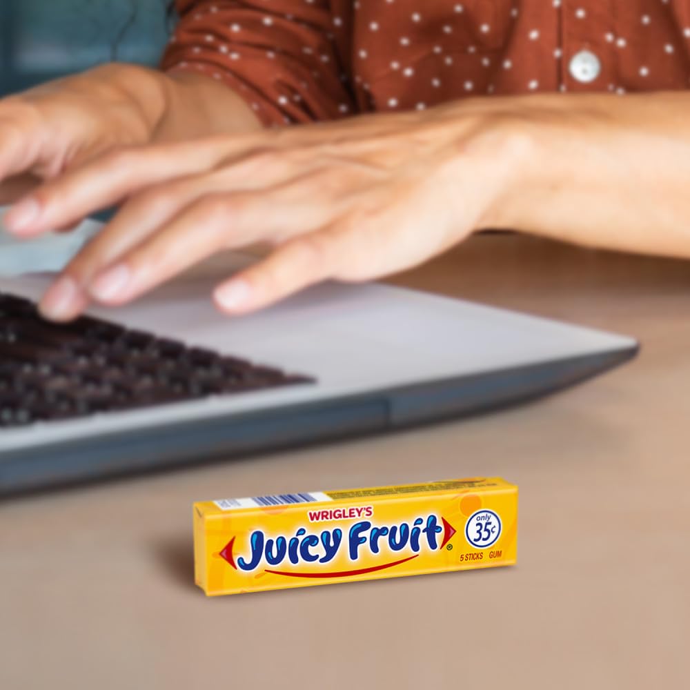 Juicy Fruit Original Bubble Gum Chewing Gum Bulk Pack, 5 Stick (Pack Of 40)