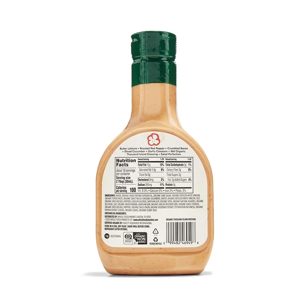365 By Whole Foods Market, Dressing Thousand Island Organic, 16 Fl Oz