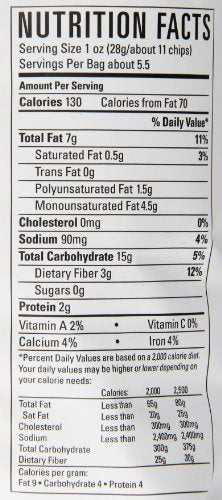 Way Better Snacks Multi Grain Tortilla Chips, 5.5 Oz