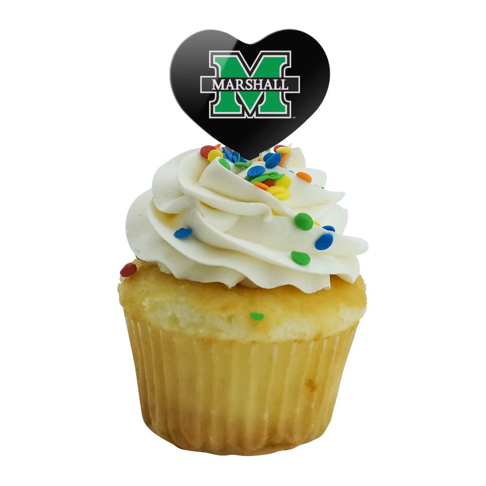 GRAPHICS & MORE Cupcake Picks Set of 6, Heart Design, Acrylic, One Size, Marshall University