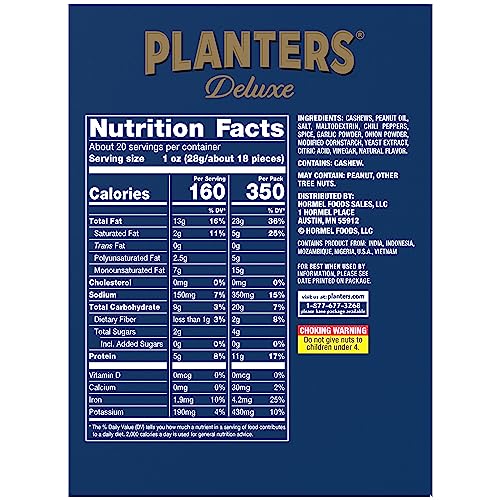 PLANTERS Spicy Cajun Cashews, 2.25 oz Bags, Pack of 10 - Flavorful Snack, Perfect for Parties and On-the-Go Munching, 1.41