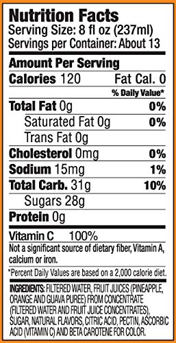 Langers Juice Cocktail, Pineapple Orange Guava, 101.4 Fl Oz (Pack of 4)