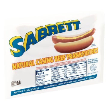 Sabrett Natural Casing Beef Frankfurters 12 oz - Pack of 3