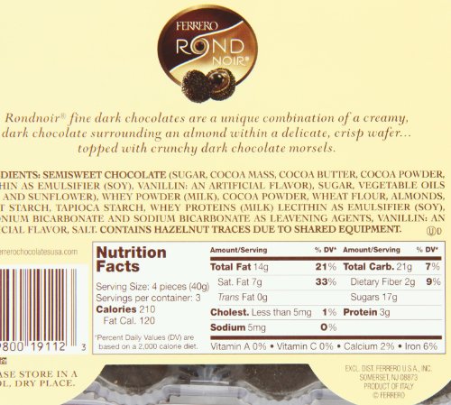 Ferrero Rondnoir Dark Chocolates W Almonds 12 Piece