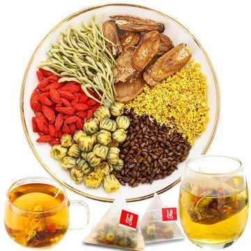 SIRDIKA Liver Tea Formula Chrysanthemum, 60Pcs/2Bags Chrysanthemum Liver Tea, Chrysanthemum Cassia Seed Tea, Chinese Herbal Tea