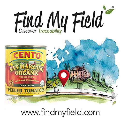 Cento Organic San Marzano Whole Peeled Tomatoes, 28 Oz (Pack of 6) - Canned Plum Tomatoes in Thick Puree with Basil, Grown in Italy