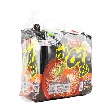 Ottogi Mayeul Ramen, 4 Pack Of Super Spicy Bold Garlic Flavor Korean Instant Noodle, Bold Savory Broth Soup (4.23Oz X 4)