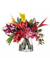 Faux Orchids & Heliconia Tropical Flower Arrangement