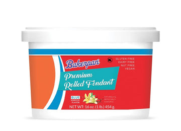 Bakerpan Premium Rolled Blue Fondant For Cake Decorating - 1 Pound, Vanilla Flavor