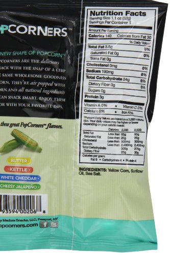Popcorners Sea Salt Popcorn Chips 1.1 Oz. (Pack Of 8)