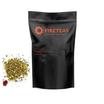 Fire Teas Organic Mullein Leaf Herbal Tea W/Ginger & Saffron - Respiratory & Lung Cleanse Herbal Tea, Mucous Membranes Support,