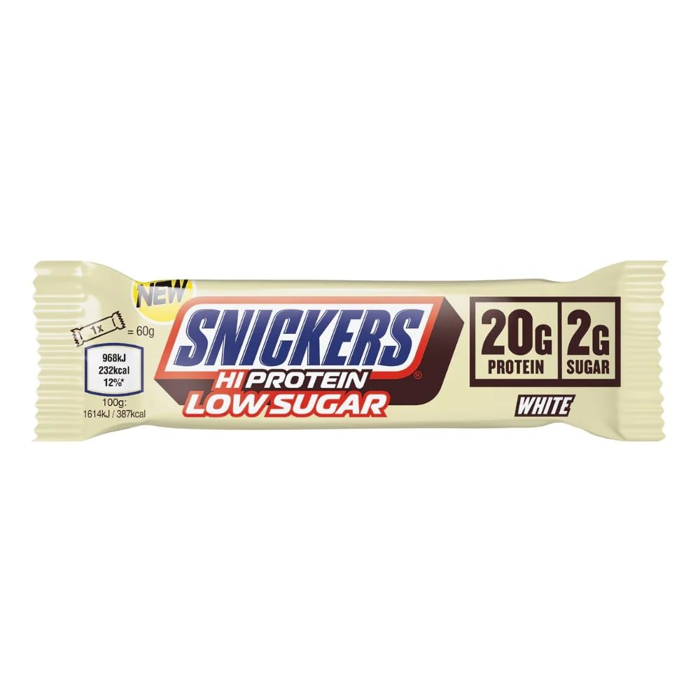 Snickers Bars - Low Sugar High Protein Bars- White Chocolate - 12X57G,12 Count (Pack Of 1)