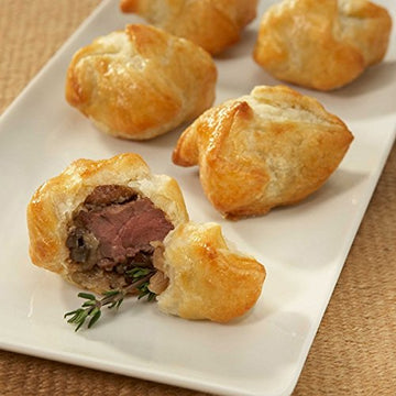 Beef Wellington Bites - A Crowd Pleasing Frozen Gourmet Appetizer (50 Piece Tray)