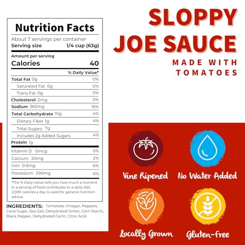 Dei Fratelli Sloppy Joe Sauce (15Oz - 6 Pack) - Vine-Ripened Tomatoes - No Water, No Corn Syrup, Non Gmo, Gluten-Free