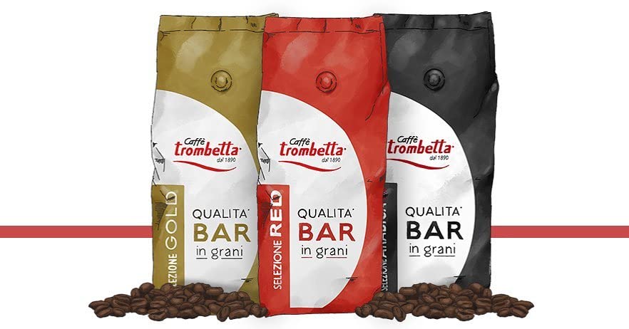 Trombetta Caffe Gold Bar Whole Espresso Coffee Beans, 2.2 Lb Italian Coffee Beans Whole