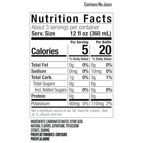Polar Beverages Diet Tonic Water With Lime, 33.8 Fluid Ounce (Pack Of 12)
