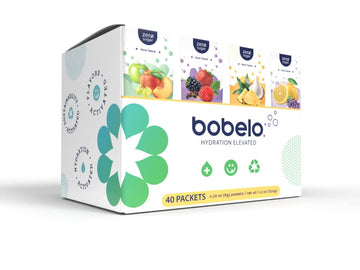 Bobelo Self Carbonating Hydration Packets Variety 40 Pack Sparkling Water & Soda Alternative Sugar Free Electrolytes Powder Packets Water Enhancer Drink Mix Low Calorie Keto Friendly