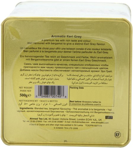 Ahmad Tea Aromatic Earl Grey, 17.6-Ounce Tins (Pack Of 3)