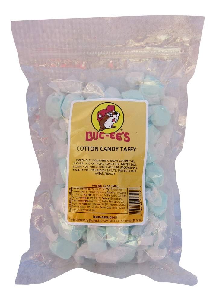 Buc-ees Taffy Candy - Chewy Salt Water Taffy Mix, Individually Wrapped, 12 oz, Perfect for Piñatas & Treats
