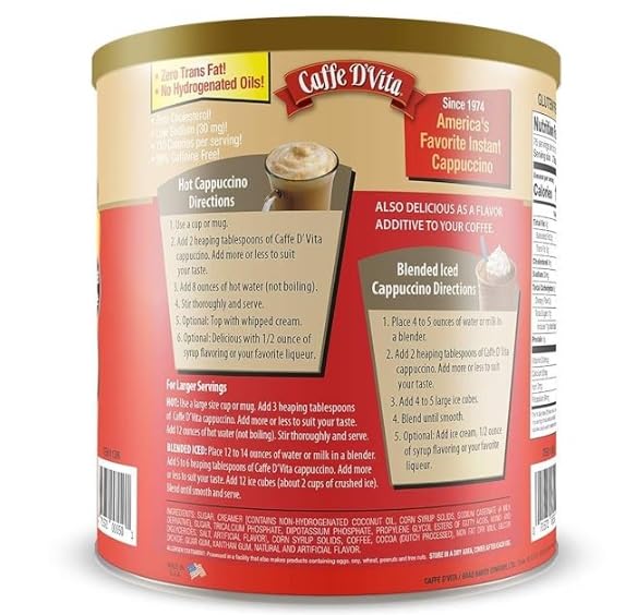 Generic Mocha Cappuccino Instant Mix - 99% Caffeine Free - 4 lb Can (64 oz)