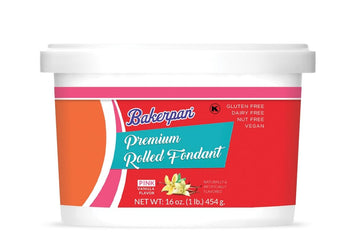 Bakerpan Premium Rolled Pink Fondant For Cake Decorating - 1 Pound, Vanilla Flavor