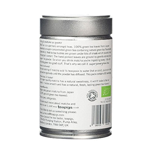teapigs Organic Matcha Tea Tin 80 Gram