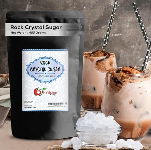 NY SPICE SHOP Rock Sugar - 1 Pound Bag Rock Candy Crystals - Sugar Rocks Whole - Sugar Crystals - Rock Candy - Rock Sugar for Te