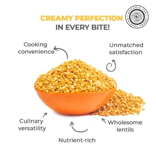 Pride Of India - Pack Of 6 - Indian Split Yellow Chickpea Lentils - Protein & Fiber Rich Chana Dal, 3 Pound Jar