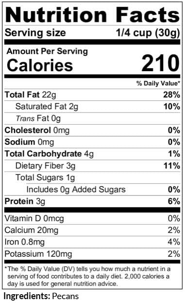 C.J. Dannemiller Pecan Pieces, Bulk 30 Lb Box, Raw, Medium Size Chopped Pecans For Snacking, Mixed Nuts, Trail Mix