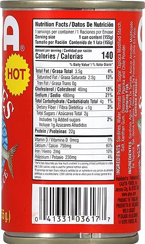 Goya Foods Sardines In Hot Tomato Sauce, 5.5 Ounce (Pack Of 50)