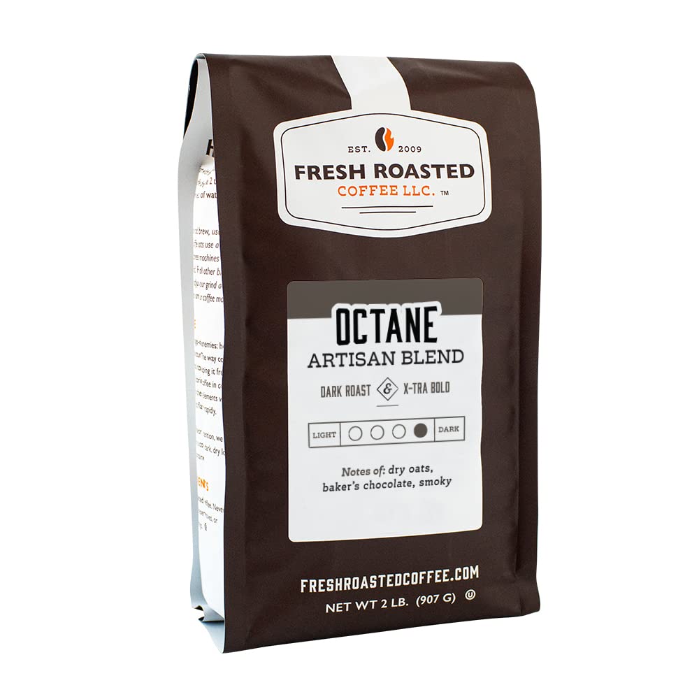 Fresh Roasted Coffee, Octane, 2 Lb (32 Oz), Dark Roast, Kosher, Whole Bean