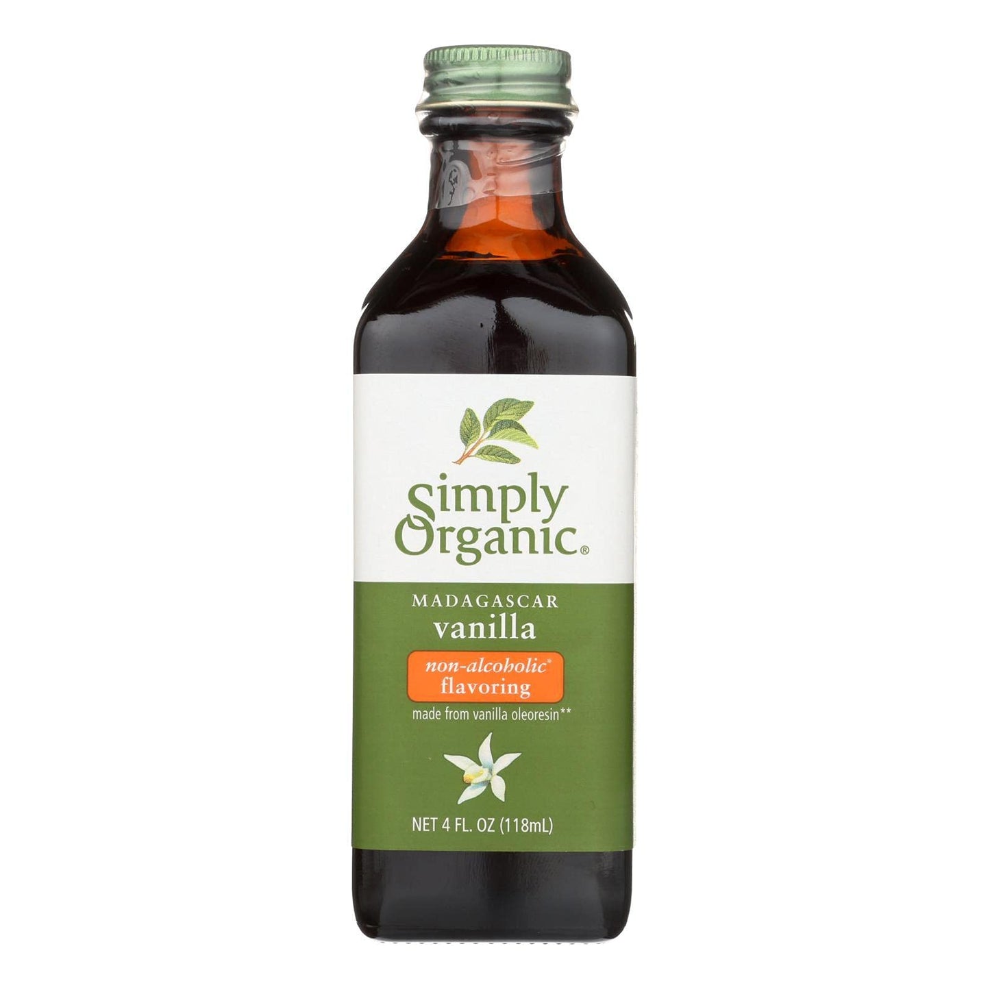 Simply Organic Vanilla Flavoring (non- ic), Certified Organic, 4 Fl Oz (Pack of 6)