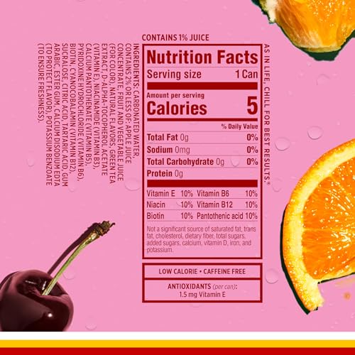 Sparkling Ice Fruit Punch Sparkling Water with Antioxidants and Vitamins Zero Sugar 7.5 fl oz Mini Cans (Pack Of 10)