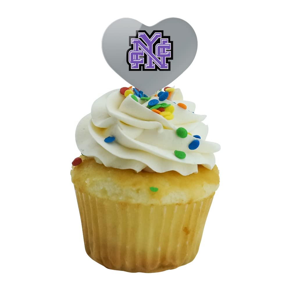GRAPHICS & MORE Heart Cupcake Picks Set of 6, Acrylic, City College of New York, Model CUPT.HRT.ACR.6PK.CLCCCC500B