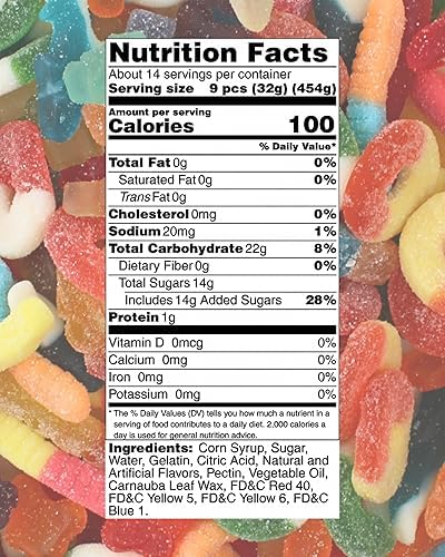 Sweet And Sour Candy Salad Assorted Mix Gourmet Gummy Candy - By Queen City Candy Cave (1 Pound)