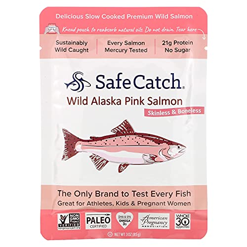 Safe Catch - Premium Skinless & Boneless Wild Alaska Pink Salmon Pouch - 3 Oz.