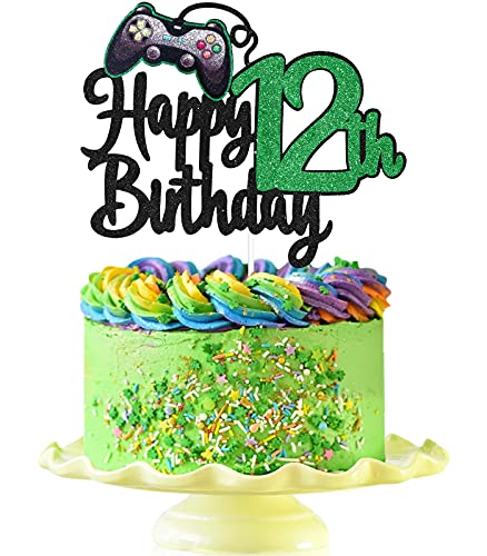 Video Game Happy 12Th Birthday Cake Topper - Video Game Boy'S 12Th Birthday Party Cake Supplies - Game On Level Up Winner Party