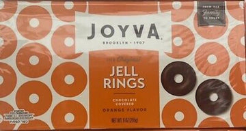 Joyva Orange Ring Jells, 9-Ounce (Pack of 6) - Chewy Gummy Candy, Sweet & Fruity Treats in Vibrant Orange and Yellow Colors