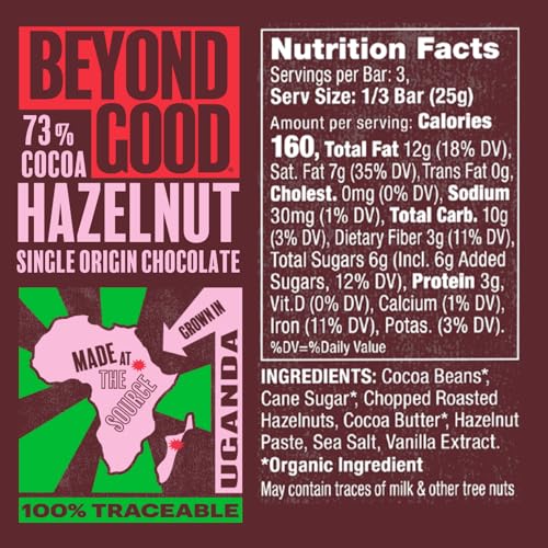 Beyond Good Dark Chocolate Toasted Hazelnut Bar 2.64 Oz