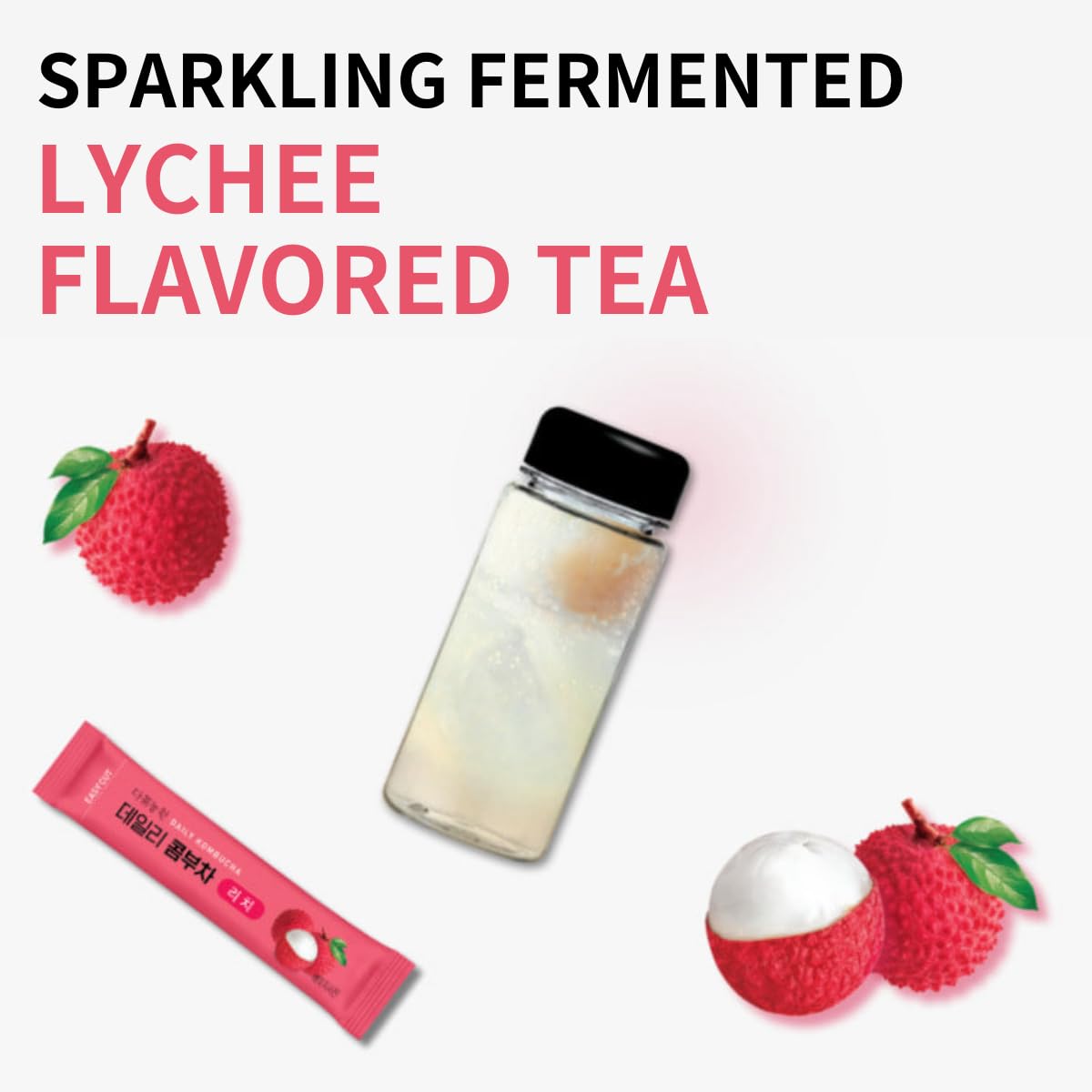 Garden Kombucha Tea, Powder 5G X 20 Sachets (100G/3.52Oz) Probiotics, Prebiotics, Sugar Free, Black Tea, Healthy Drink With Bott