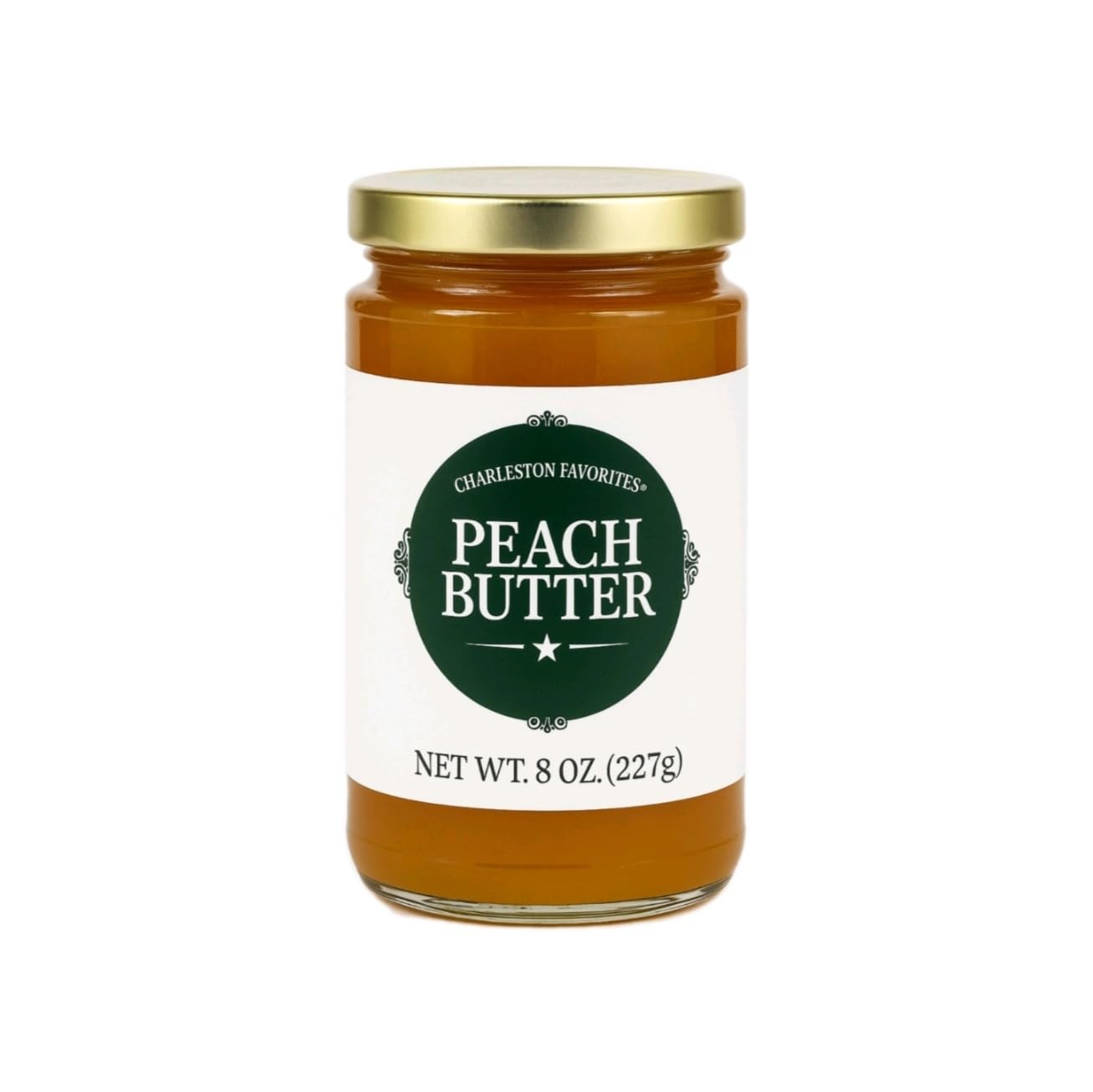Charleston Favorites Peach Butter - 8 Oz Jar - Southern Peach Spread For Biscuits Toast & Desserts - Small-Batch Real Fruit Rich & Smooth Flavor - Great Gift Or Pantry Staple