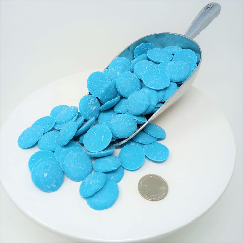 Merckens Coating Wafers, Blue Color, 1 Pound Package, Melting Chocolate