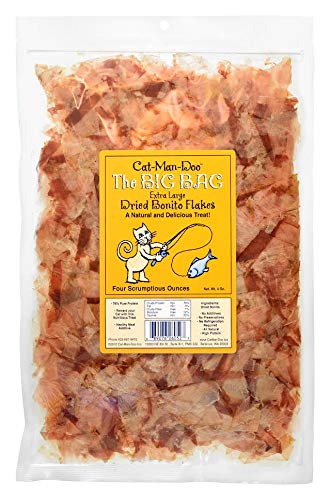 Cat-Man-Doo Dried Bonito Flakes for Dogs & Cats - High Protein - 4oz Bag (4 Pack) - Model CMD-BNTO