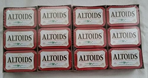 Altoids Curiously Strong Mints 100% Natural Peppermint Net Wt 1.76 Oz Each X 24 (Pack Of 24)